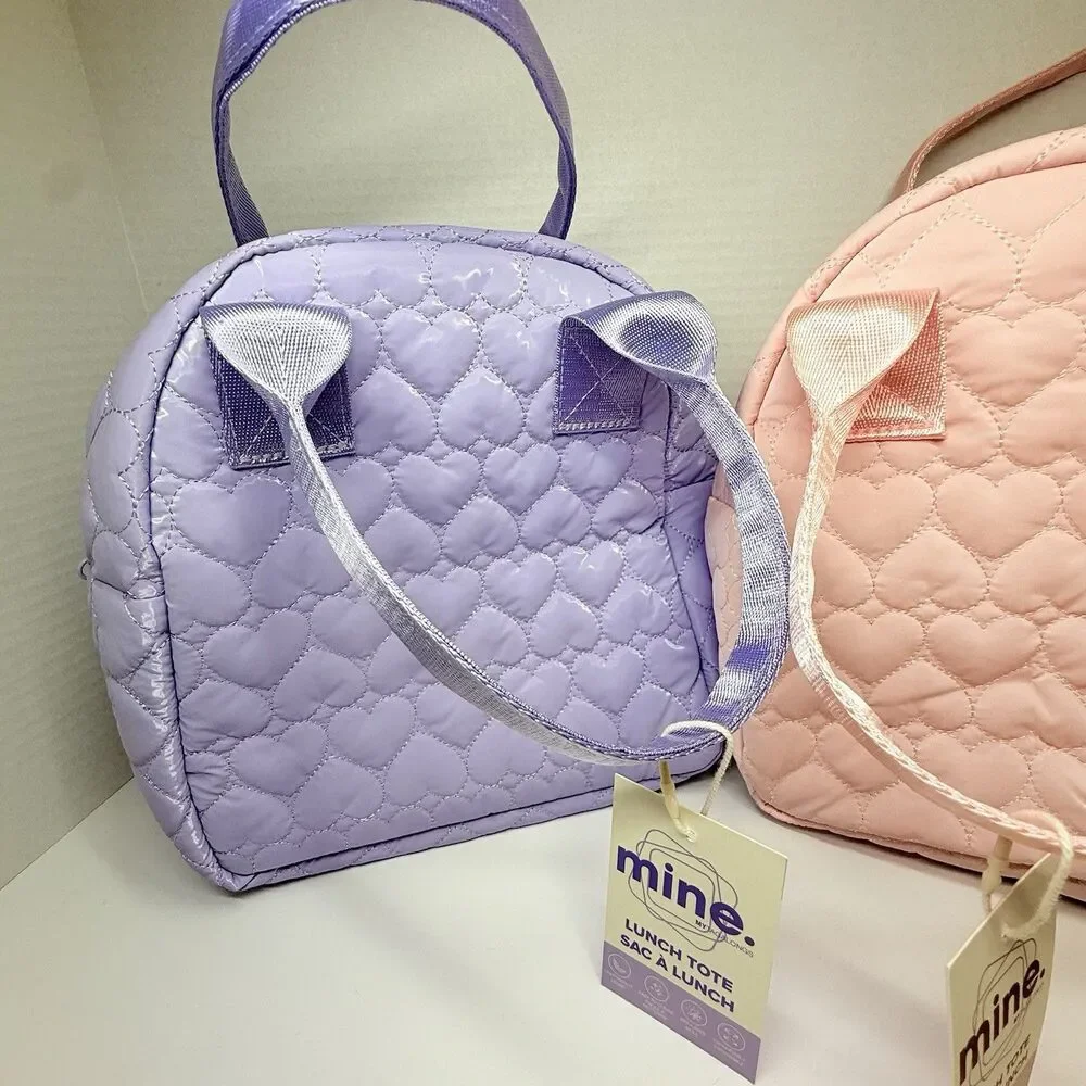 Mine By MyTagalongs Heart Quilted Lunch Tote Lot Of 2 Nordstrom Bags New